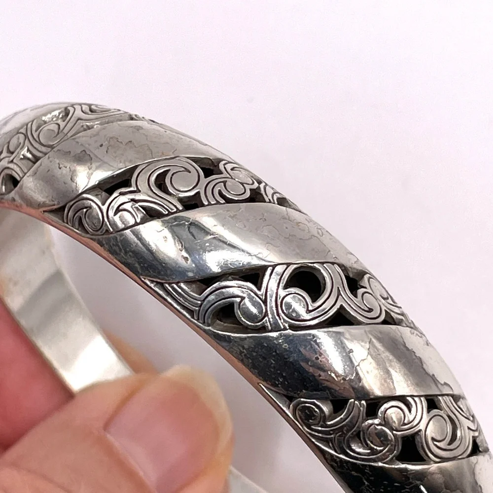 Brighton Kismet Silver Tone Cuff Clamper Bangle Bracelet